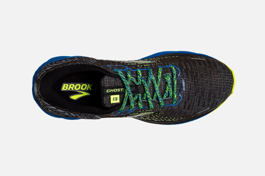 Brooks Ghost 13 Road Running Shoes Mens Black/Blue 485670-IAN